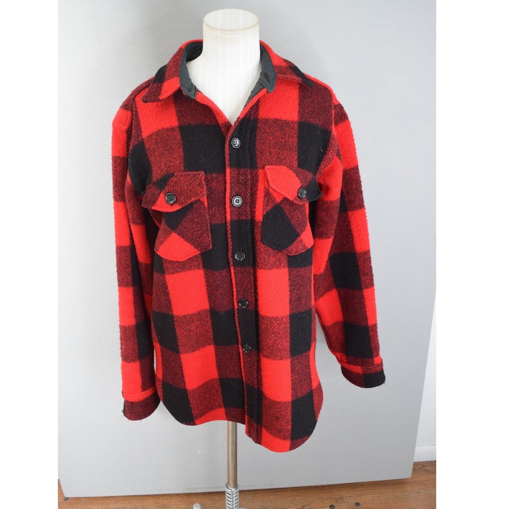 Woolrich Red and Black Plaid Shirt Jacket